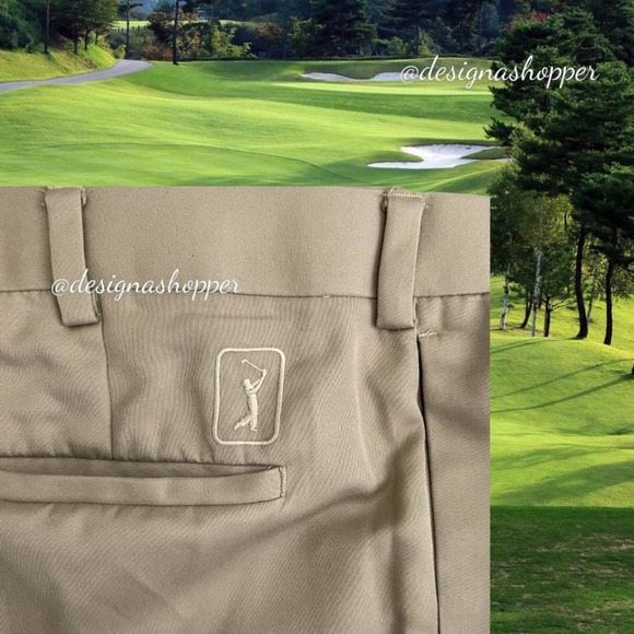 Classic PGA Tour Khaki Pants Cuffed Legs Pinched Pleats 36 x 32 Well Made - Picture 3 of 6